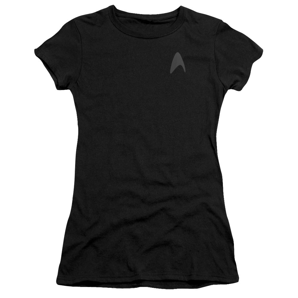 Star Trek - Darkness Command Logo - Short Sleeve Junior Sheer - Black T-shirt