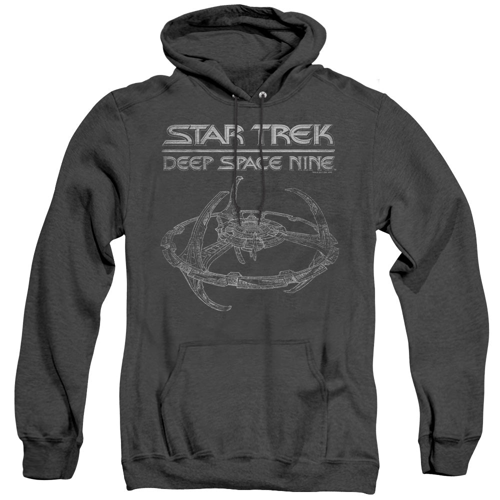 Star Trek - Ds9 Station - Adult Heather Hoodie - Black