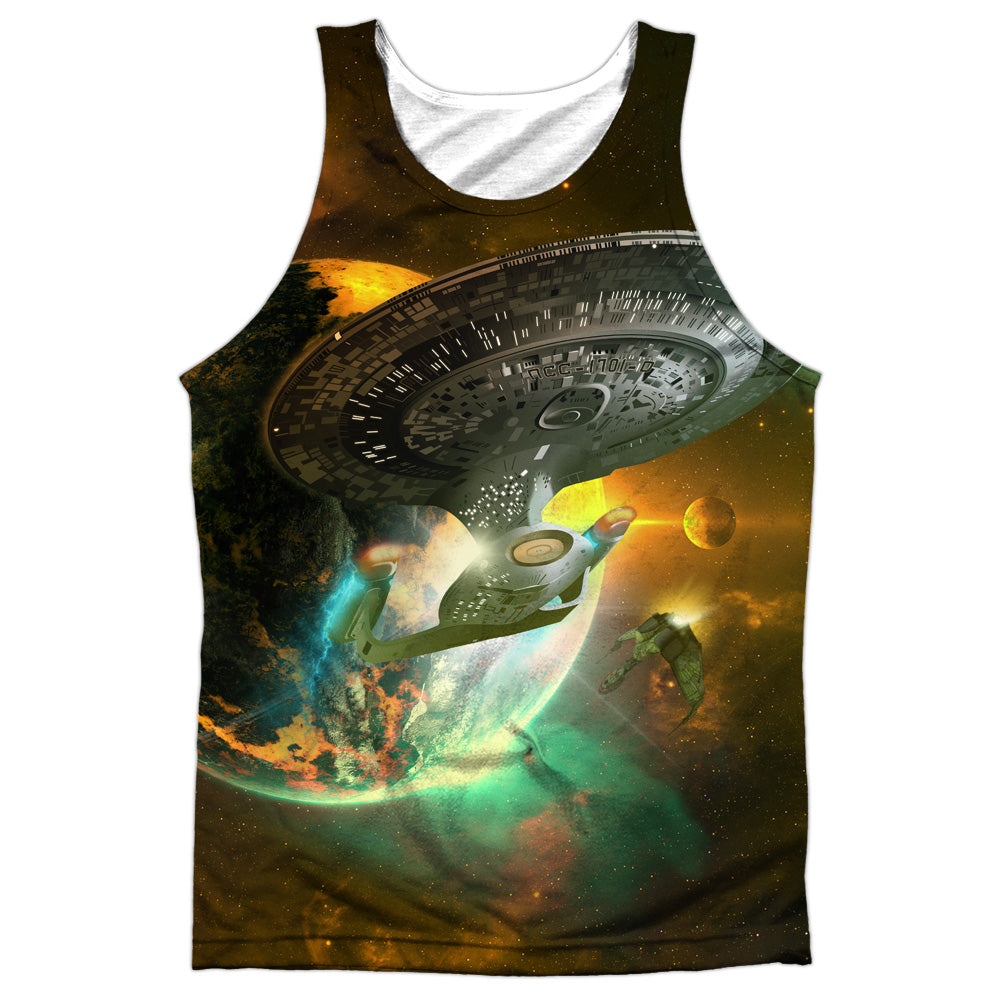 Star Trek - Battle Ships - Adult 100% Poly Tank Top - White