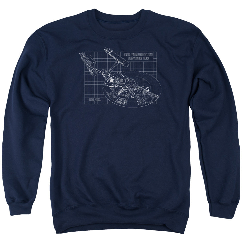 Star Trek - Enterprise Prints - Adult Crewneck Sweatshirt - Navy