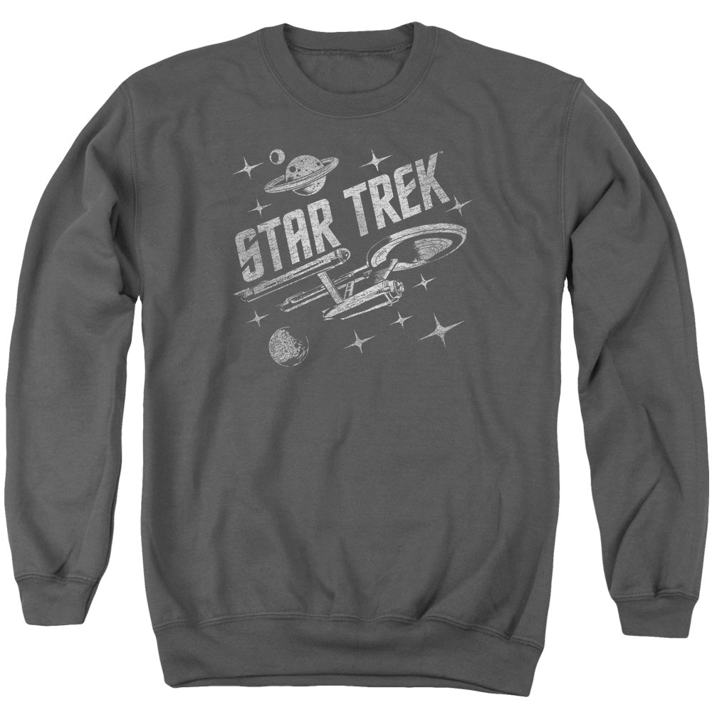 Star Trek - Through Space - Adult Crewneck Sweatshirt - Charcoal