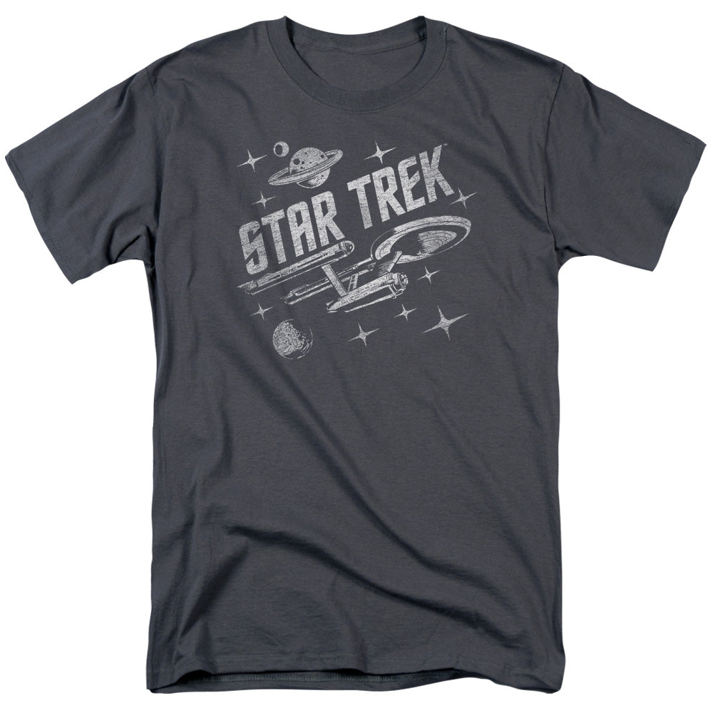 Star Trek - Through Space - Short Sleeve Adult 18/1 - Charcoal T-shirt