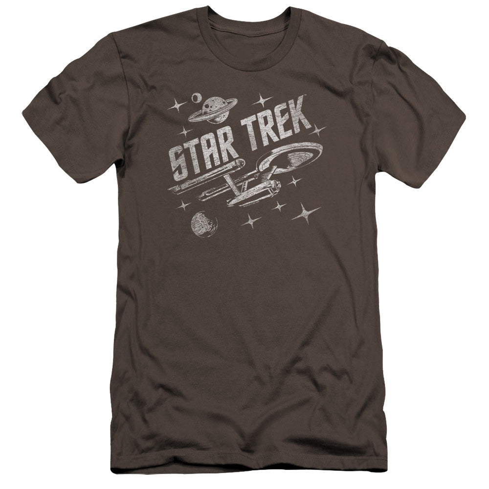 Star Trek - Through Space-premuim Canvas Adult Slim Fit 30/1 - Charcoal