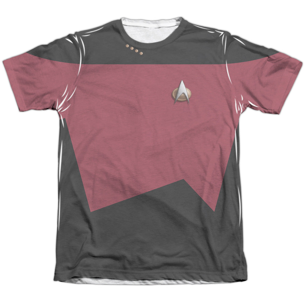 Star Trek - Tng Command Uniform - Adult Poly/cotton Short Sleeve Tee - White T-shirt