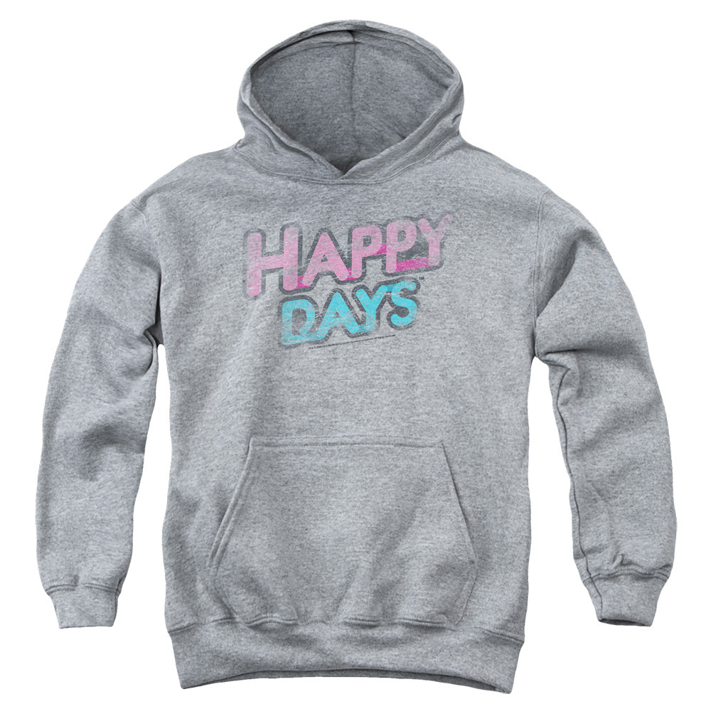 Happy Days - Distressed - Youth Pull-over Hoodie - Heather