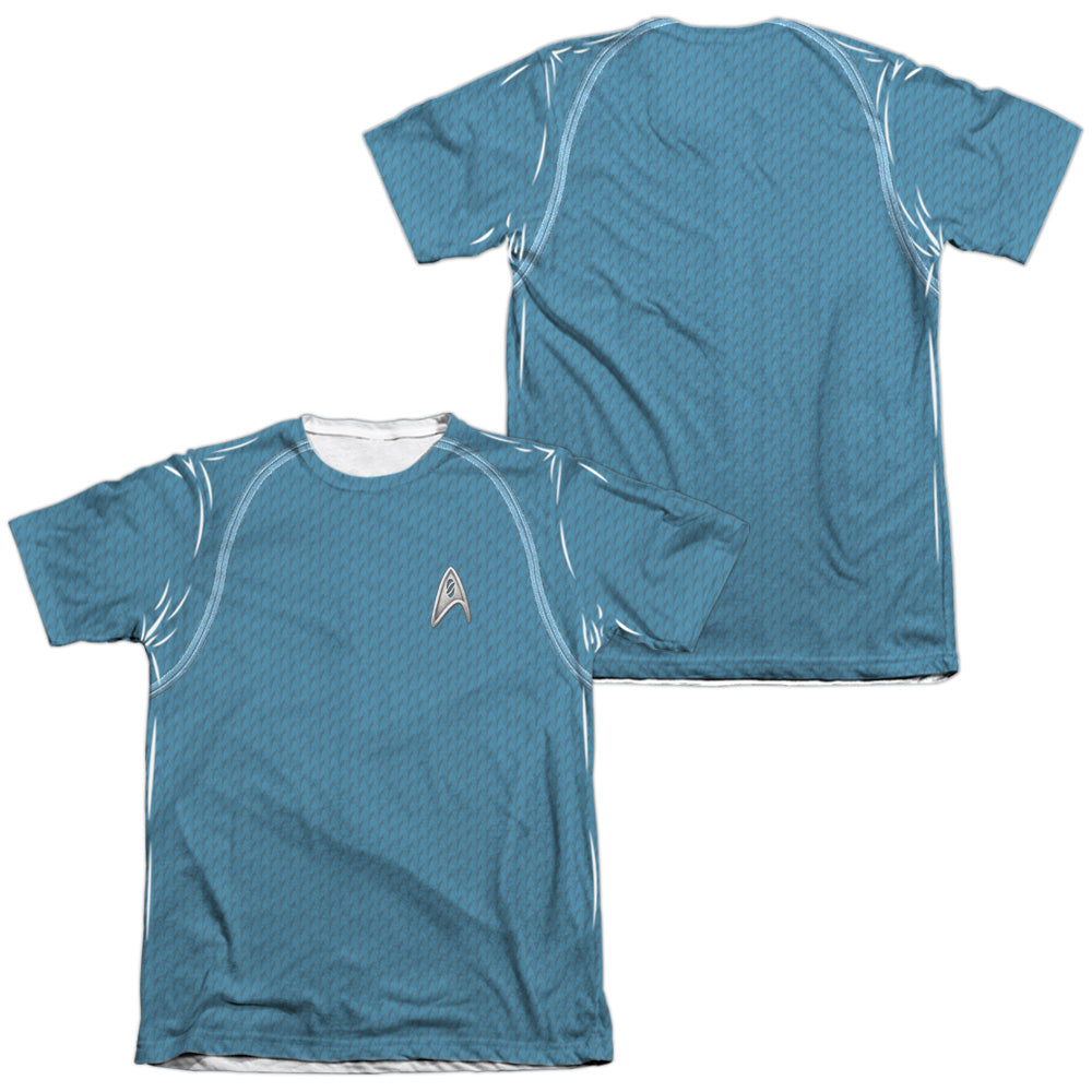 Star Trek - Movie Science Uniform (Front/back Print) - Adult Poly/cotton Short Sleeve Tee - White T-shirt