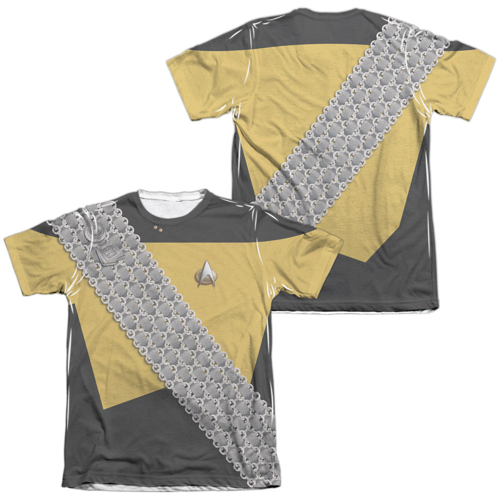 Star Trek - Worf Uniform (Front/back Print) - Adult Poly/cotton Short Sleeve Tee - White T-shirt