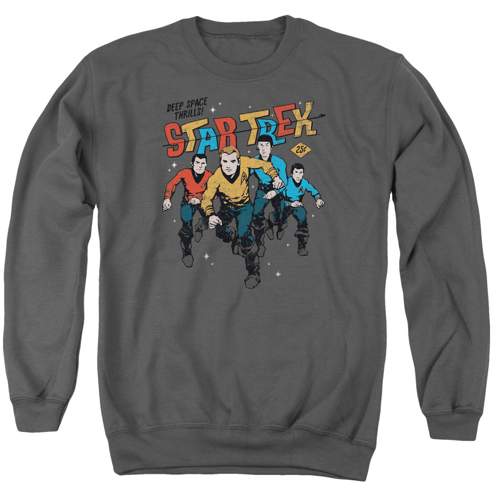 Star Trek - Deep Space Thrills - Adult Crewneck Sweatshirt - Charcoal