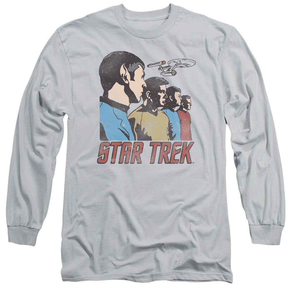 Star Trek - Federation Men - Long Sleeve Adult 18/1 - Silver T-shirt