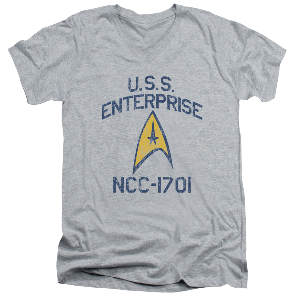 Star Trek - Collegiate Arch - Short Sleeve Adult V-neck 30/1 - Athletic Heather T-shirt