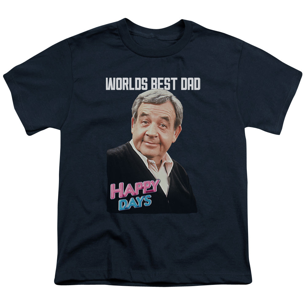 Happy Days - Best Dad - Short Sleeve Youth 18/1 - Navy T-shirt