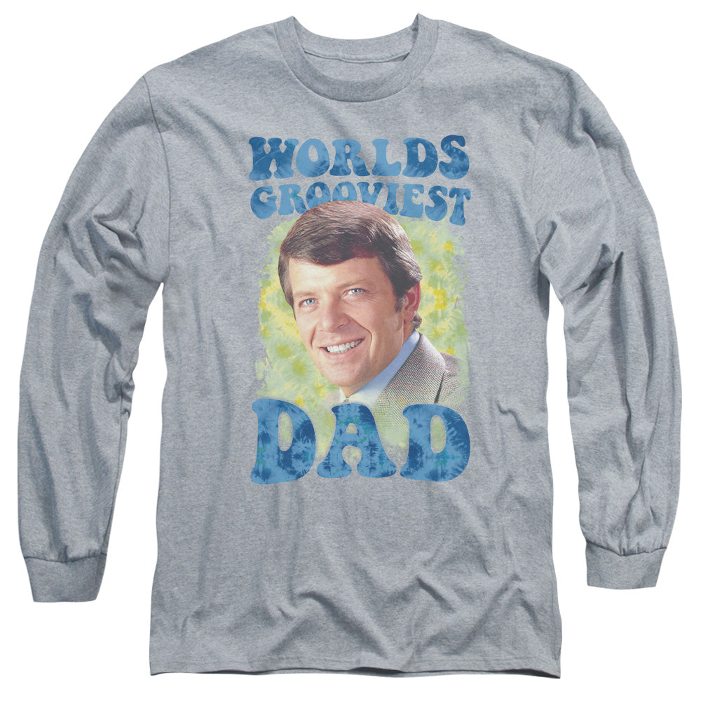 Brady Bunch - Worlds Grooviest - Long Sleeve Adult 18/1 - Athletic Heather T-shirt