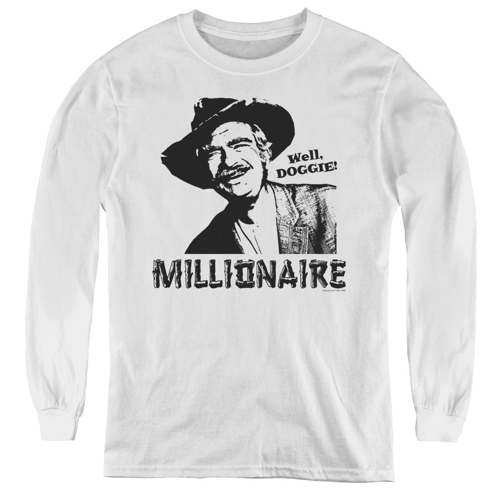 Beverly Hillbillies - Millionaire - Youth Long Sleeve Tee - White