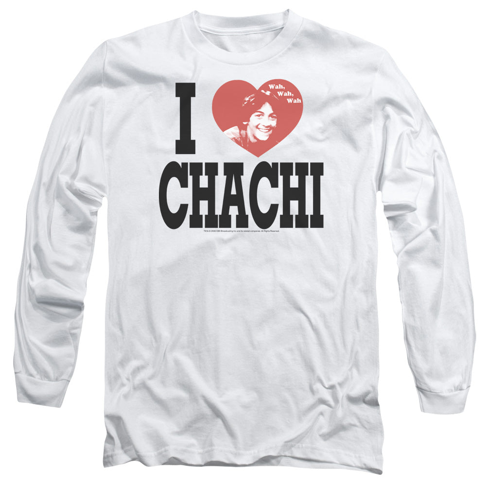 Happy Days - I Heart Chachi - Long Sleeve Adult 18/1 - White T-shirt