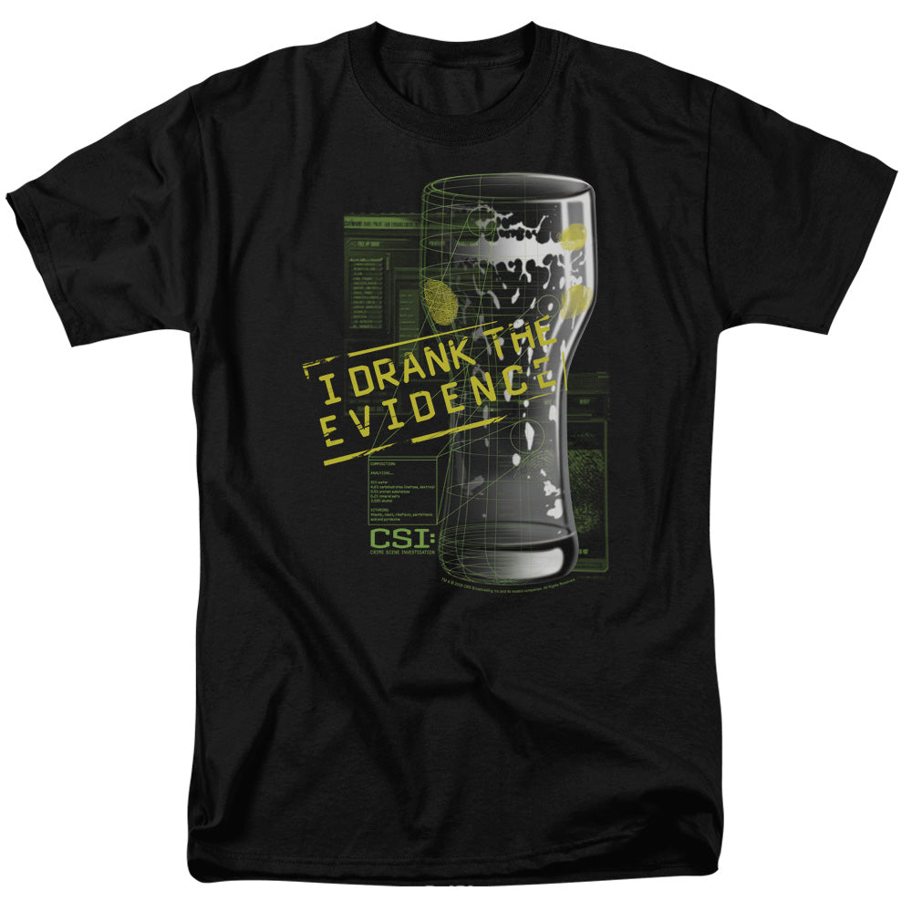 Csi - I Drank The Evidence - Short Sleeve Adult 18/1 - Black T-shirt