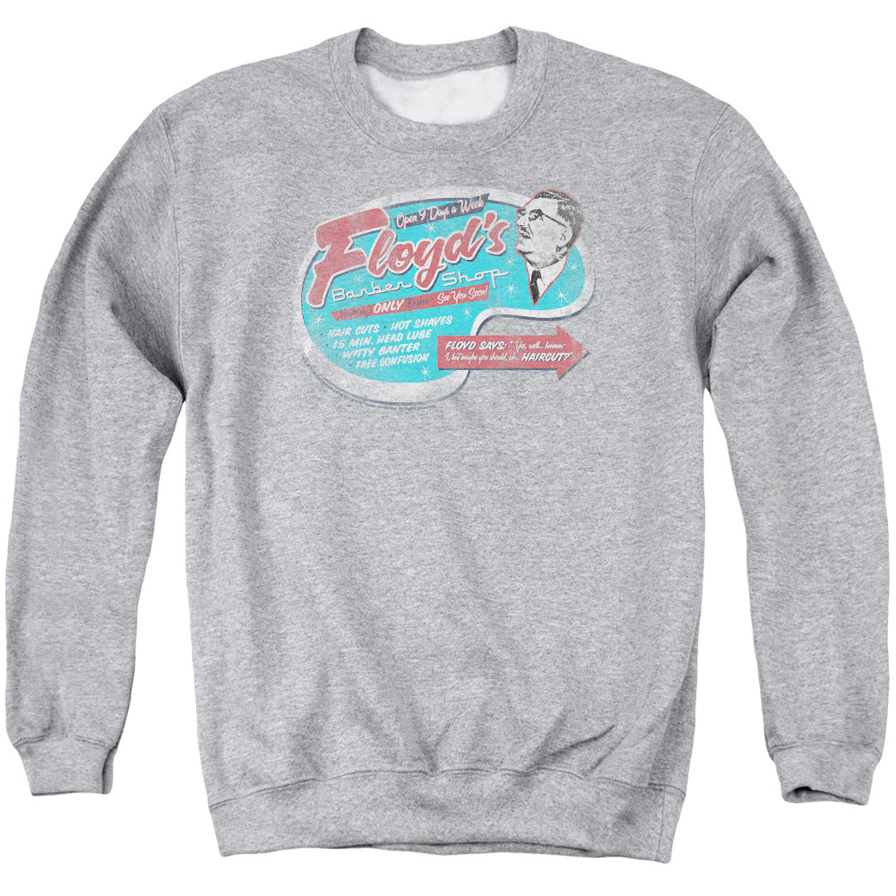 Mayberry - Floyds Barber Shop - Adult Crewneck Sweatshirt - Athletic Heather