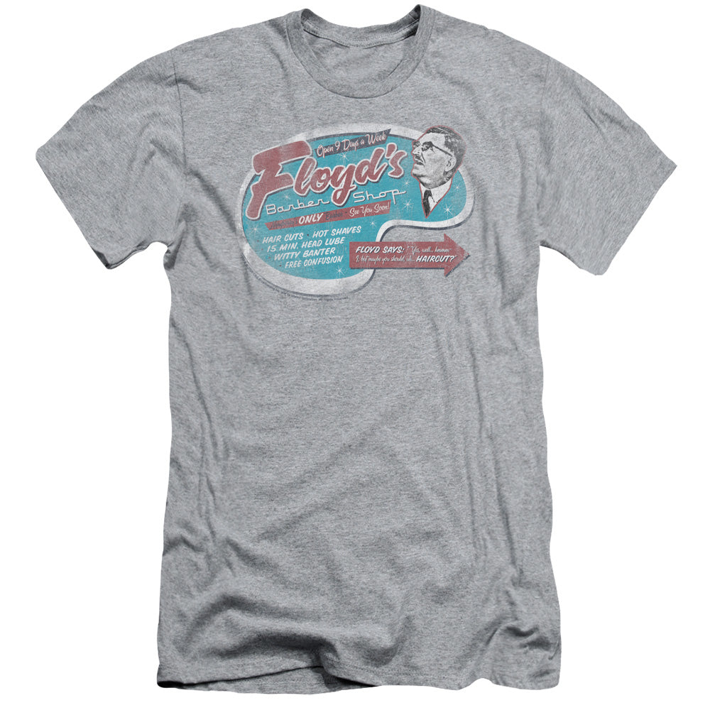 Mayberry - Floyds Barber Shop - Short Sleeve Adult 30/1 - Athletic Heather T-shirt