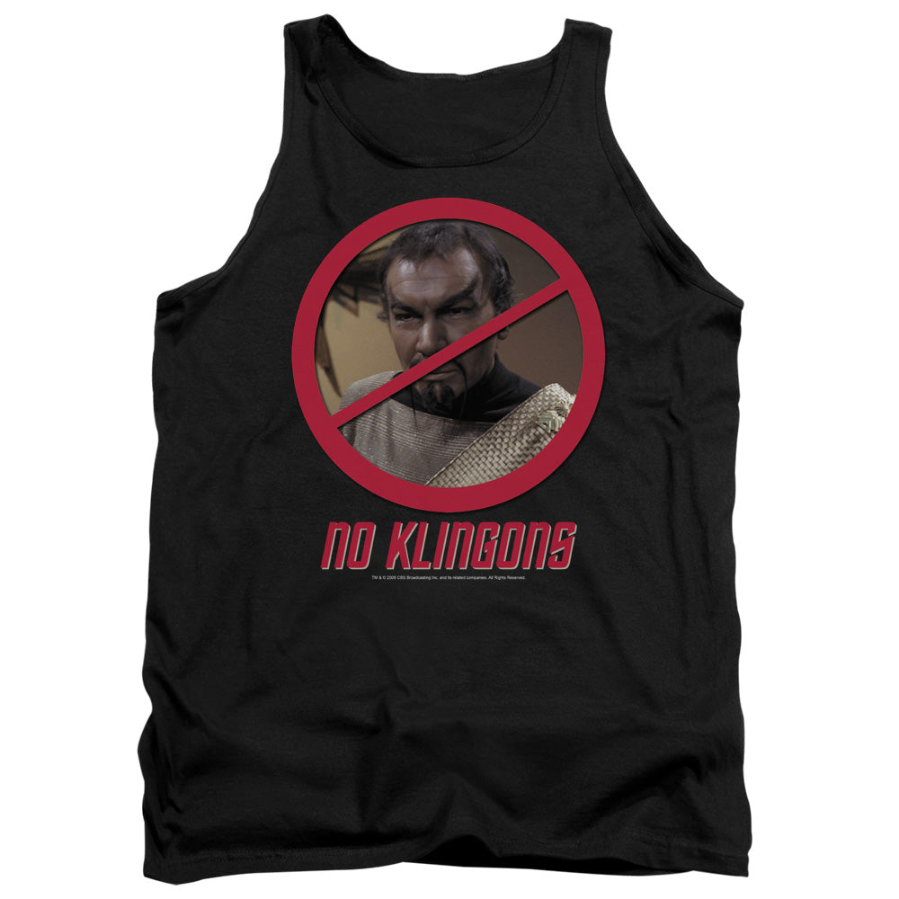 Star Trek - No Klingons - Adult Tank - Black