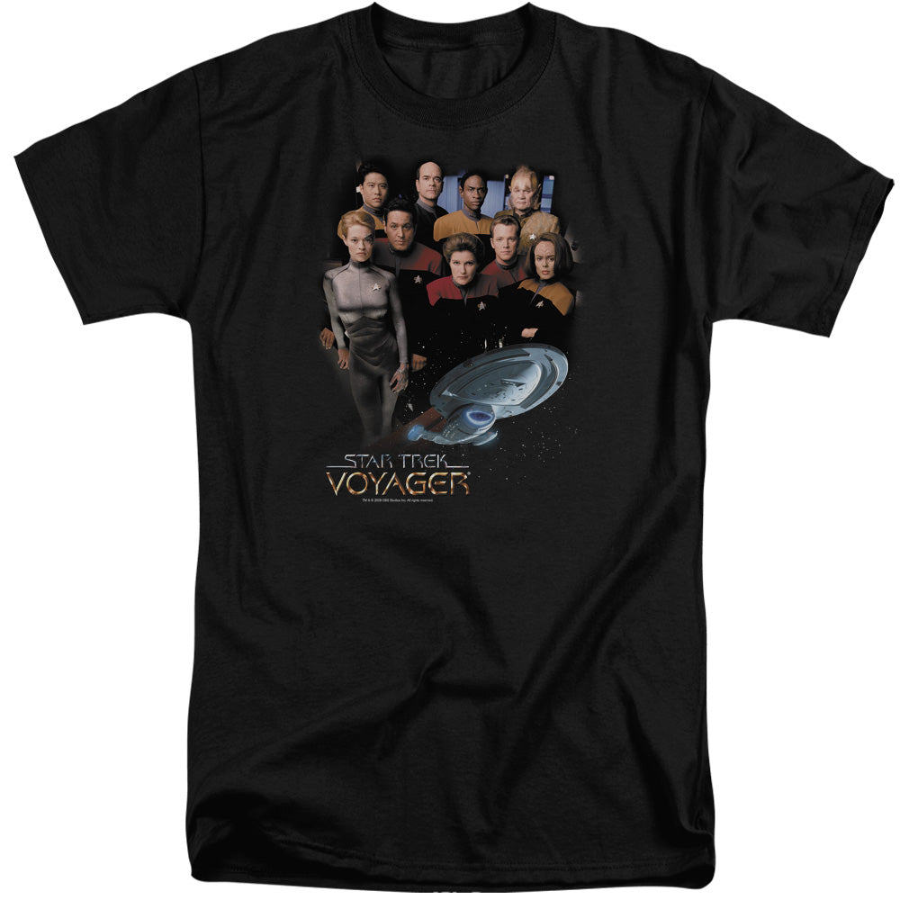 Star Trek - Voyager Crew - Short Sleeve Adult Tall - Black T-shirt