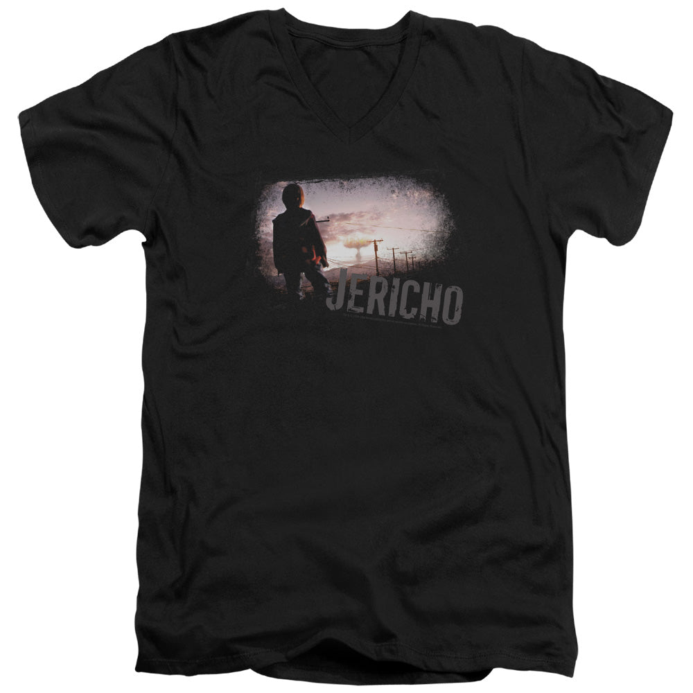 Jericho - Mushroom Cloud - Short Sleeve Adult V-neck - Black T-shirt