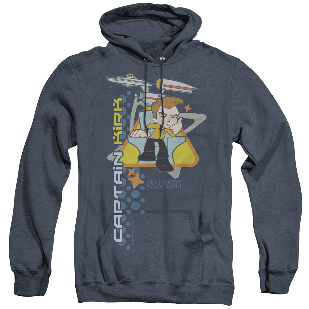 Quogs Captains Chair - Adult Heather Hoodie - Navy