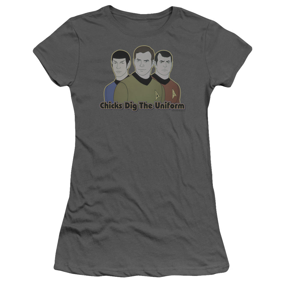 Star Trek - Dig It - Short Sleeve Junior Sheer - Charcoal T-shirt