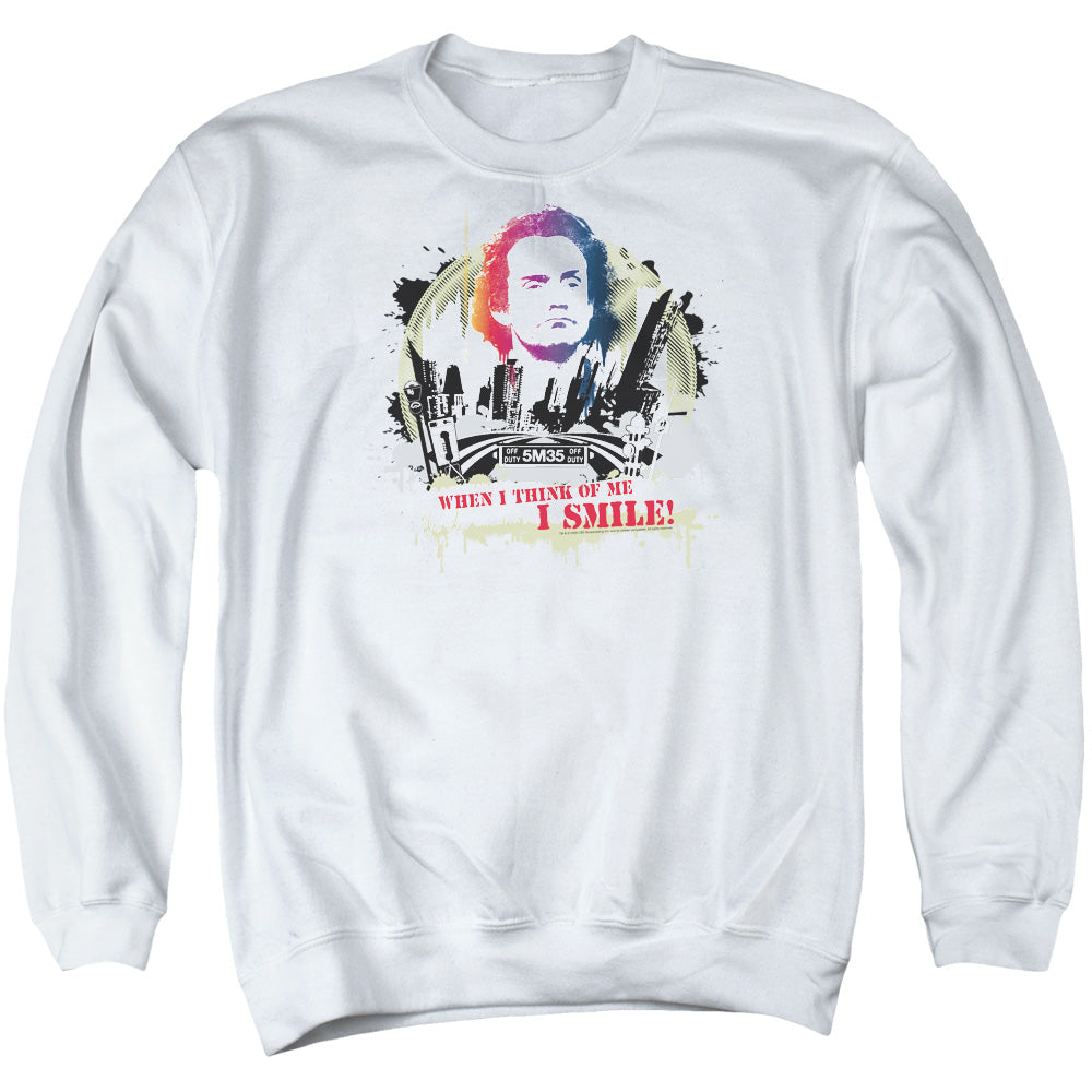 Taxi - Smiling Jim - Adult Crewneck Sweatshirt - White