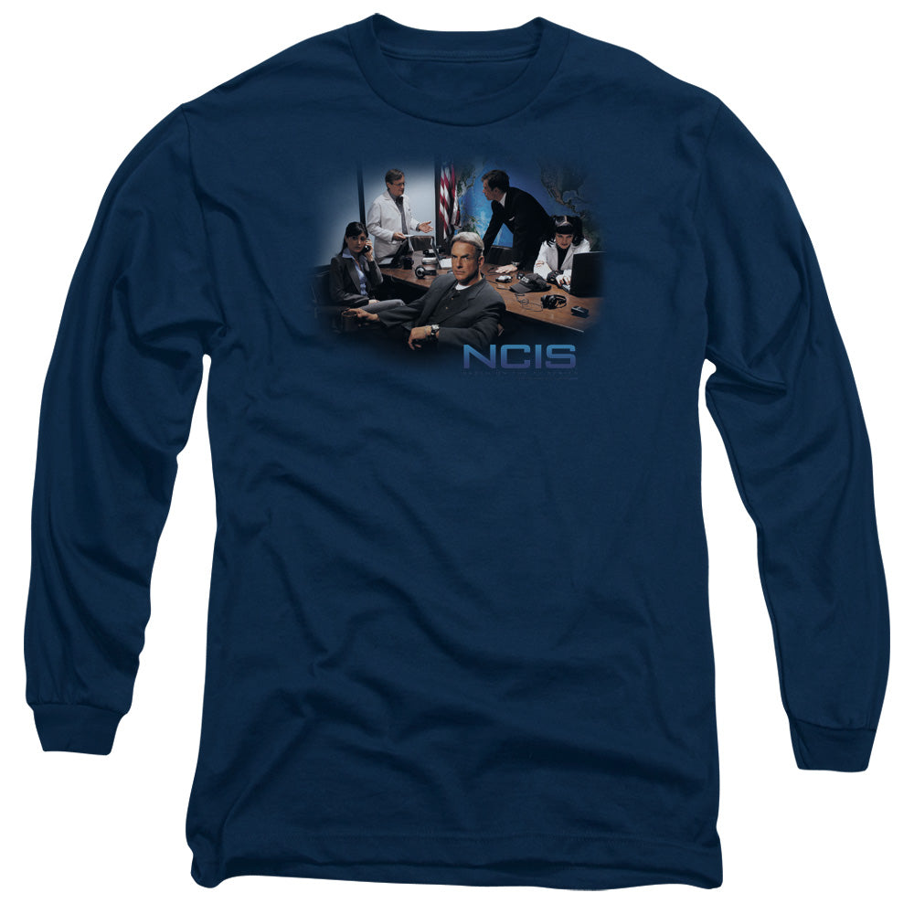 Ncis - Original Cast - Long Sleeve Adult 18/1 - Navy T-shirt