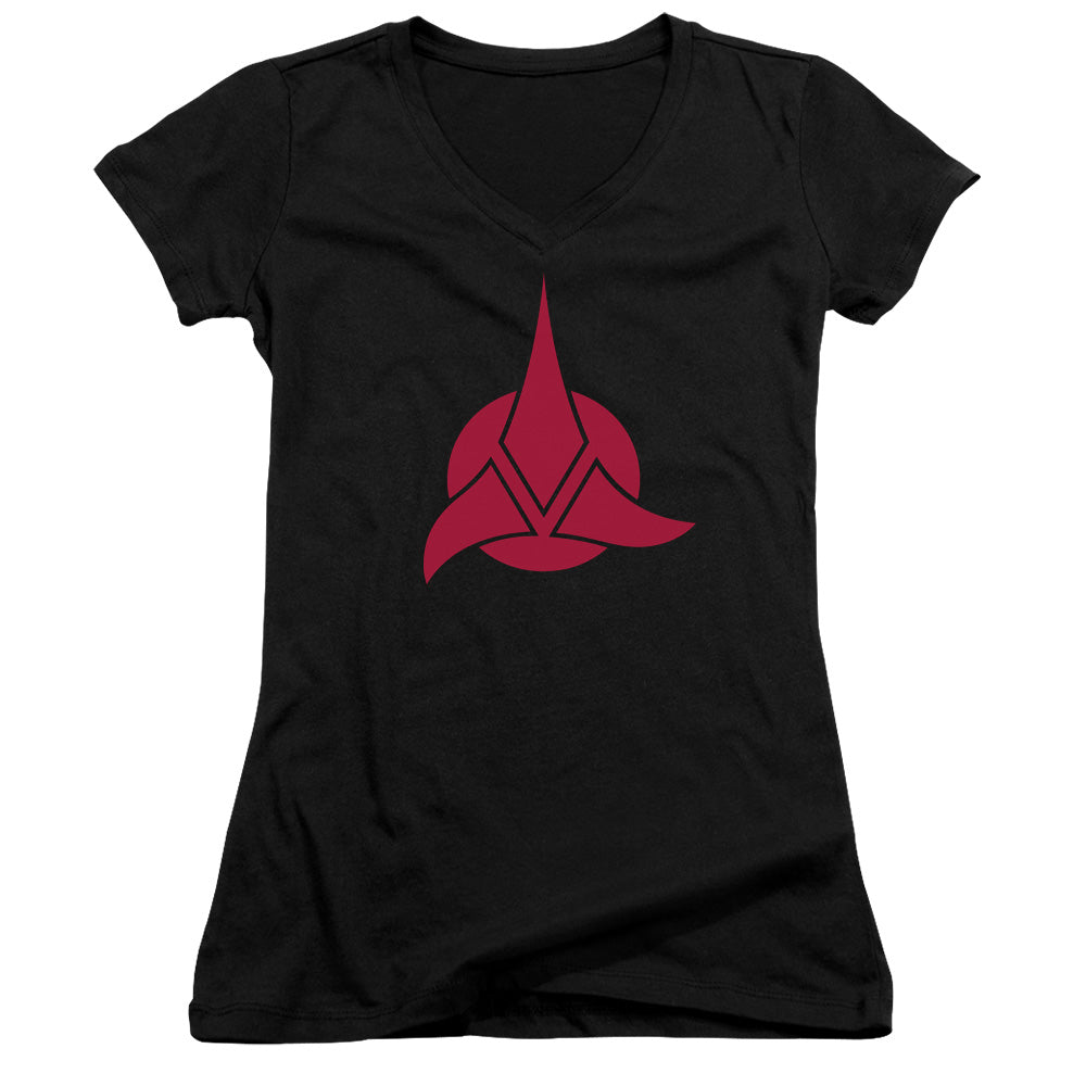 Star Trek Klingon Logo - Junior V-neck - Black