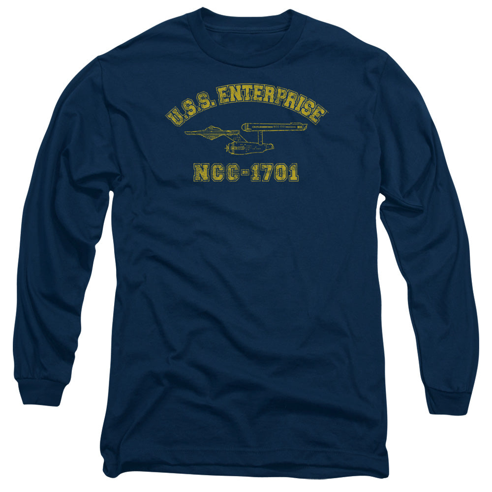 Star Trek - Enterprise Athletic - Long Sleeve Adult 18/1 - Navy T-shirt