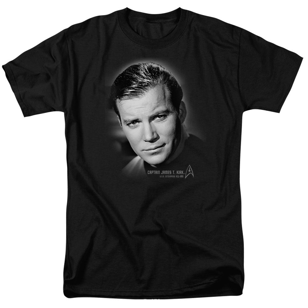 Star Trek - Captain Kirk Portrait - Short Sleeve Adult 18/1 - Black T-shirt