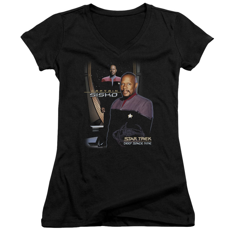 Star Trek - Captain Sisko - Junior V-neck - Black