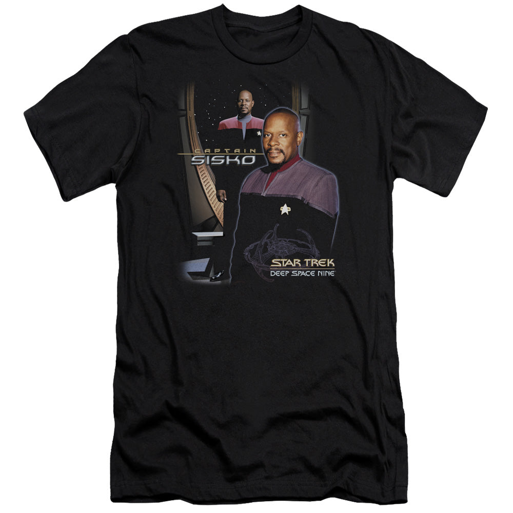 Star Trek - Captain Sisko-premuim Canvas Adult Slim Fit 30/1 - Black