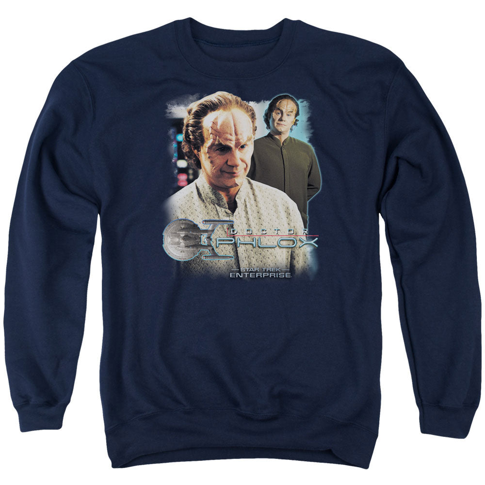 Star Trek - Doctor Phlox - Adult Crewneck Sweatshirt - Navy