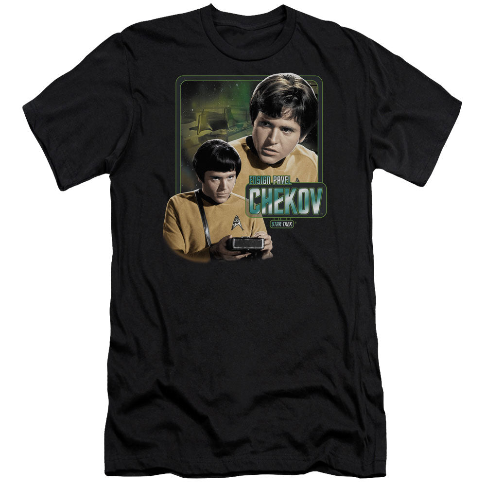 STAR TREK ENSIGN CHEKOV - S/S ADULT 30/1 - BLACK T-Shirt