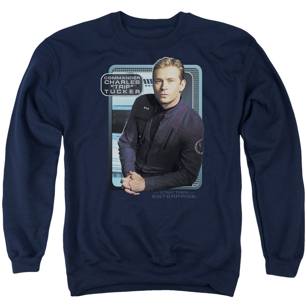 Star Trek - Trip Tucker - Adult Crewneck Sweatshirt - Navy