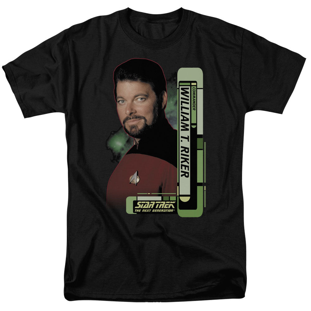 Star Trek - Riker - Short Sleeve Adult 18/1 - Black T-shirt