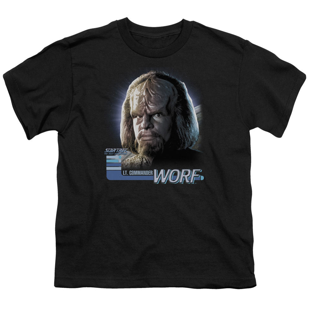 Star Trek - Tng Worf - Short Sleeve Youth 18/1 - Black T-shirt