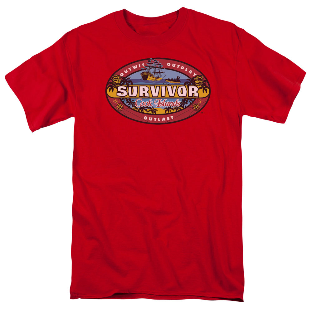 Survivor - Cook Islands - Short Sleeve Adult 18/1 - Red T-shirt