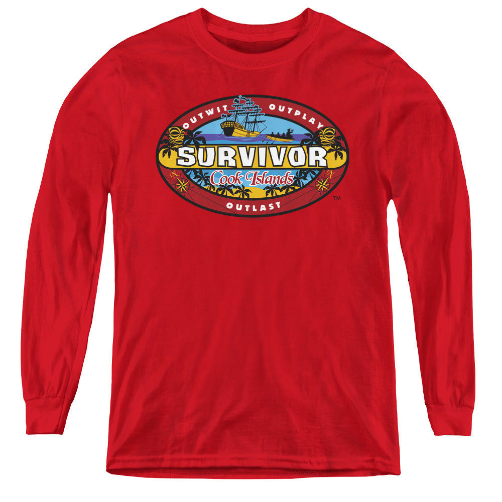 Survivor - Cook Islands - Youth Long Sleeve Tee - Red