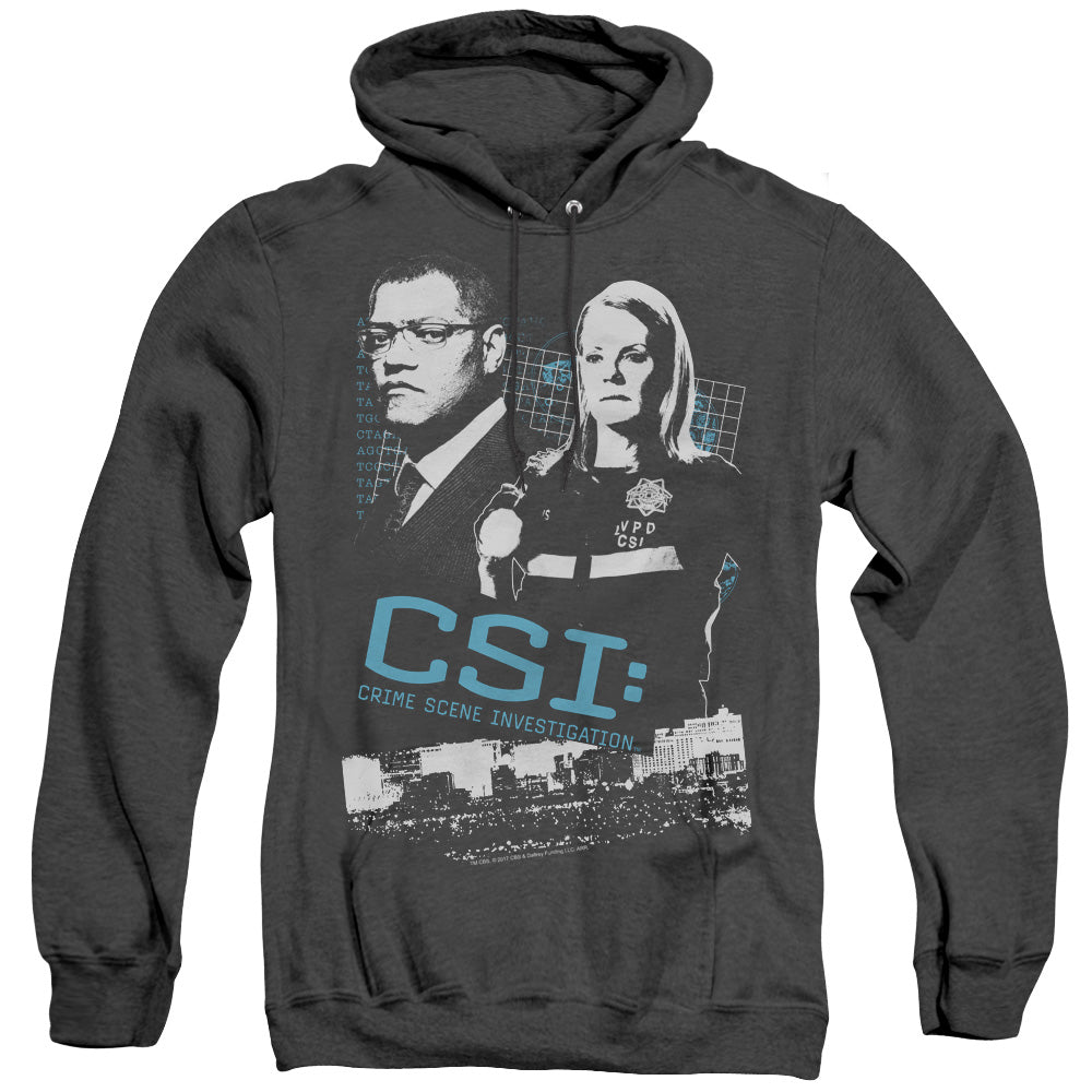 Csi - Investigate This - Adult Heather Hoodie - Black