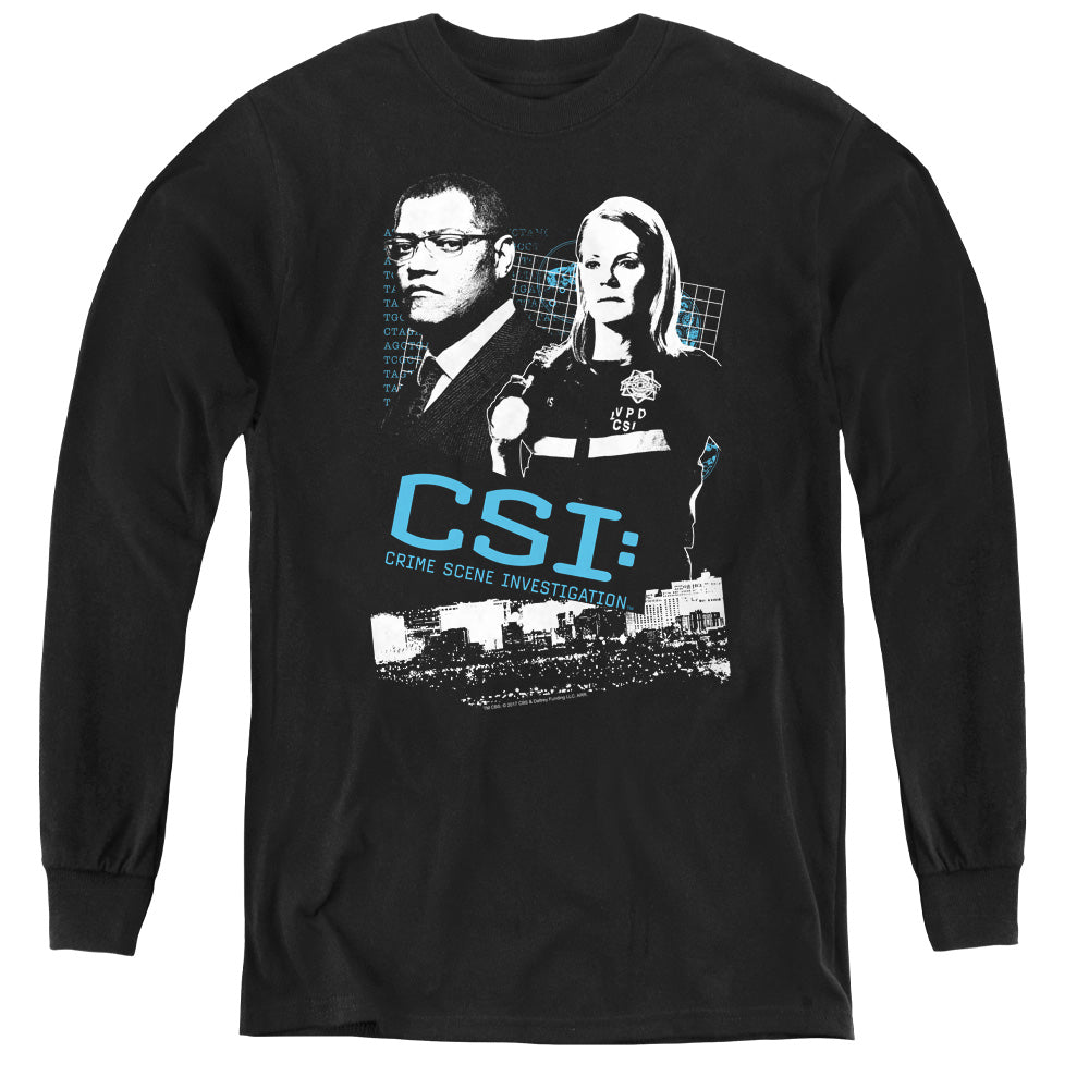 Csi - Investigate This - Youth Long Sleeve Tee - Black