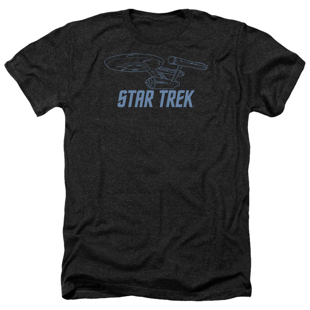 Star Trek - Enterprise Outline - Adult Heather-black