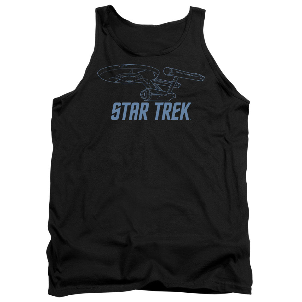 Star Trek Enterprise Outline - Adult Tank - Black