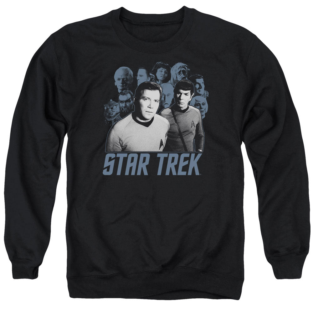 Star Trek - Kirk Spock And Company - Adult Crewneck Sweatshirt - Black