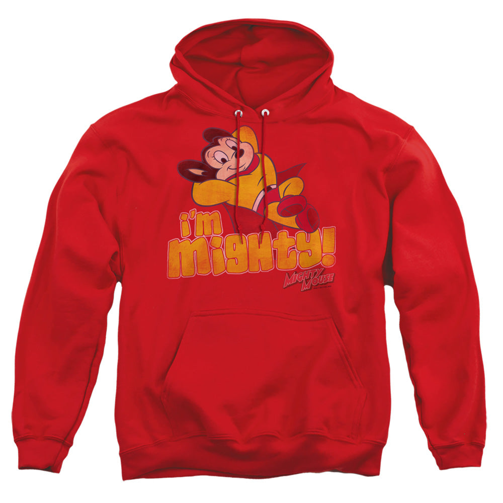 Mighty Mouse - I&#39;m Mighty - Adult Pull-over Hoodie - Red