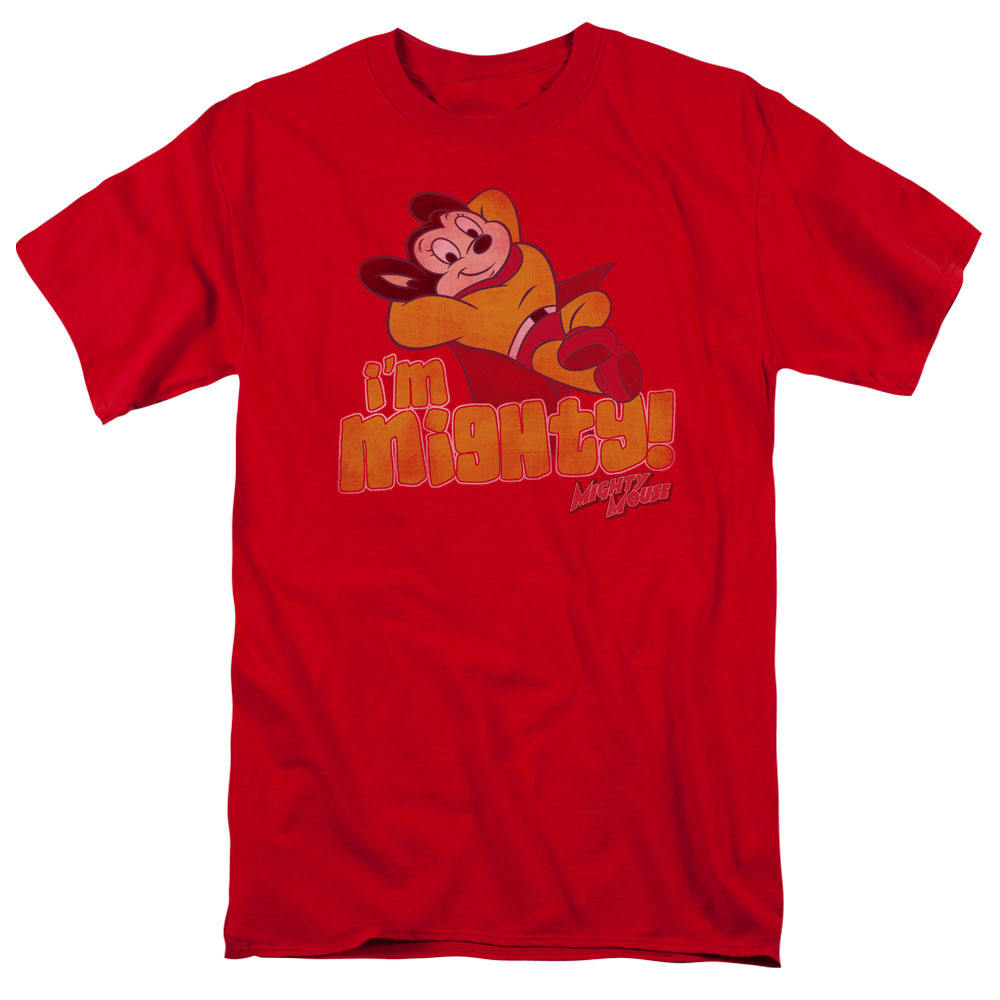 Mighty Mouse - Im Mighty - Short Sleeve Adult 18/1 - Red T-shirt