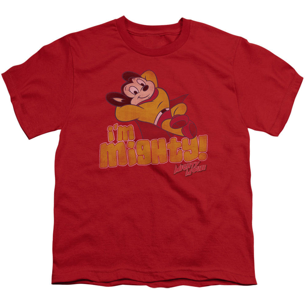 Mighty Mouse - Im Mighty - Short Sleeve Youth 18/1 - Red T-shirt