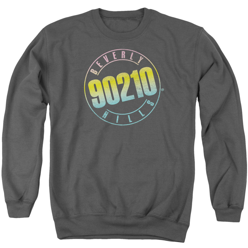 90210 - Color Blend Logo - Adult Crewneck Sweatshirt - Charcoal