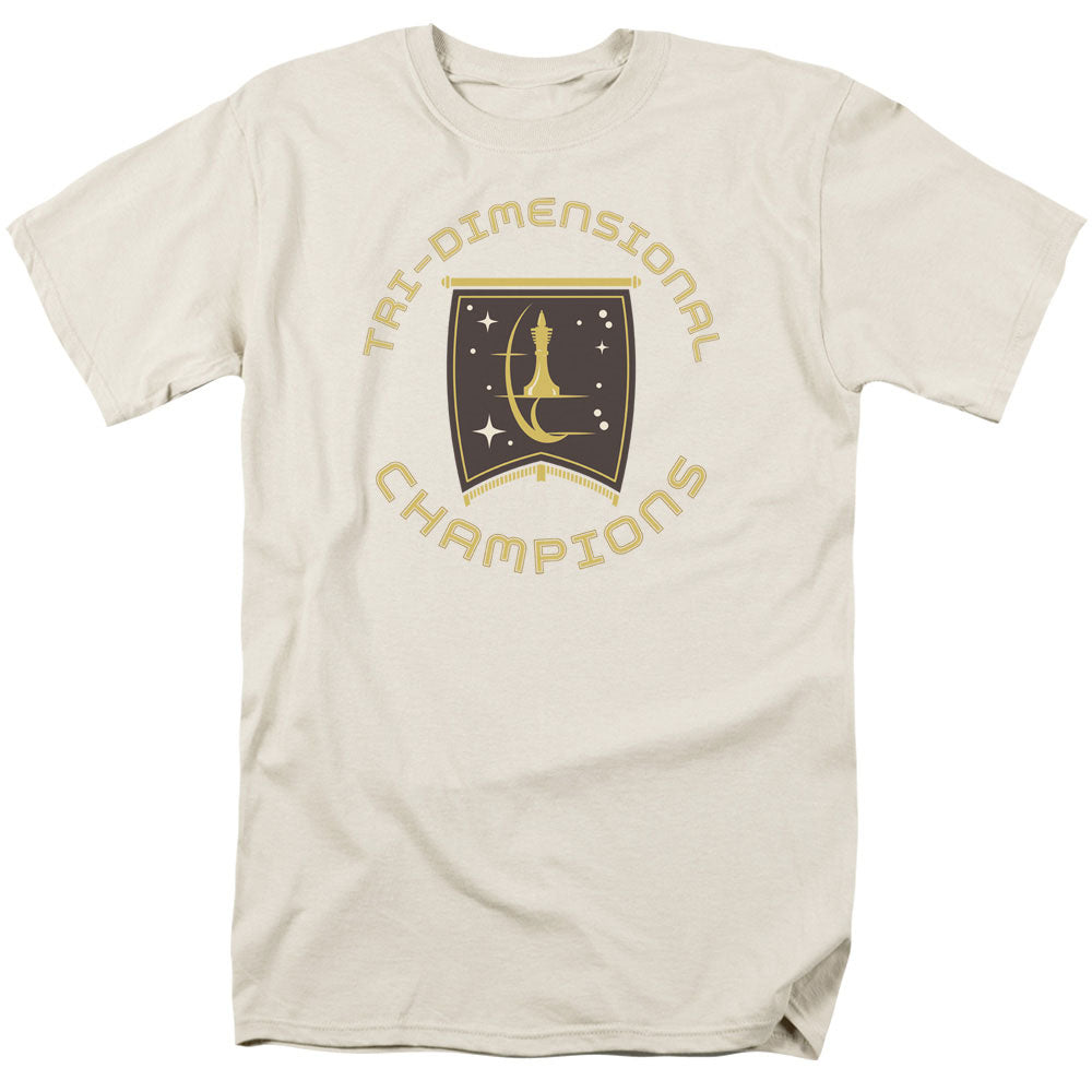 Star Trek - Tri Dimensional Champs - Short Sleeve Adult 18/1 - Cream T-shirt